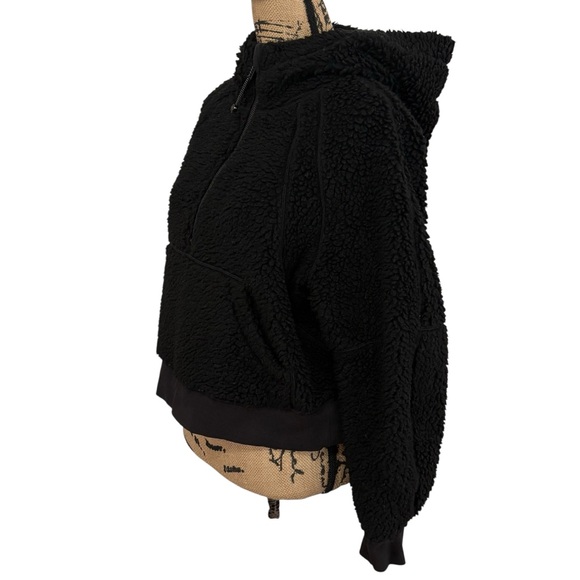 Lululemon Scuba Oversized Sherpa 1/2 Zip Pullover Black Hooded Size XS/Small - Picture 9 of 9